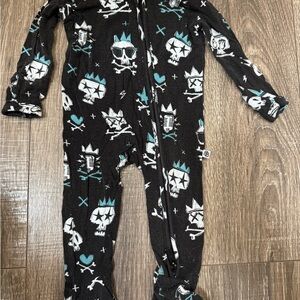 Little Bum Bums Footie Skull Print 0-3 Months